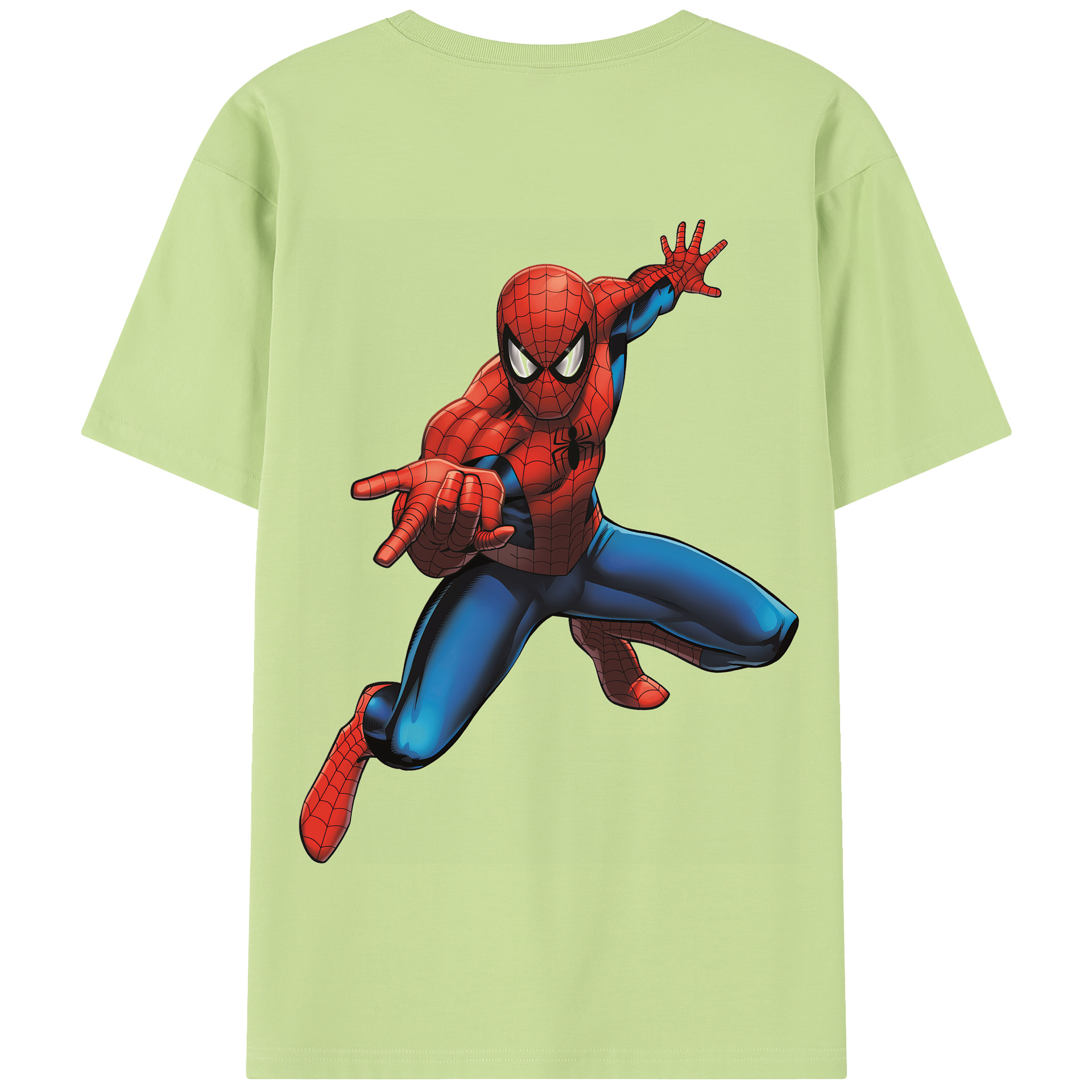 （画像用） Spider Man スパイダーマン 綿100％半袖Tシャツ（背面プリント）